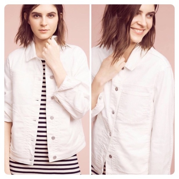 pilcro white denim jacket